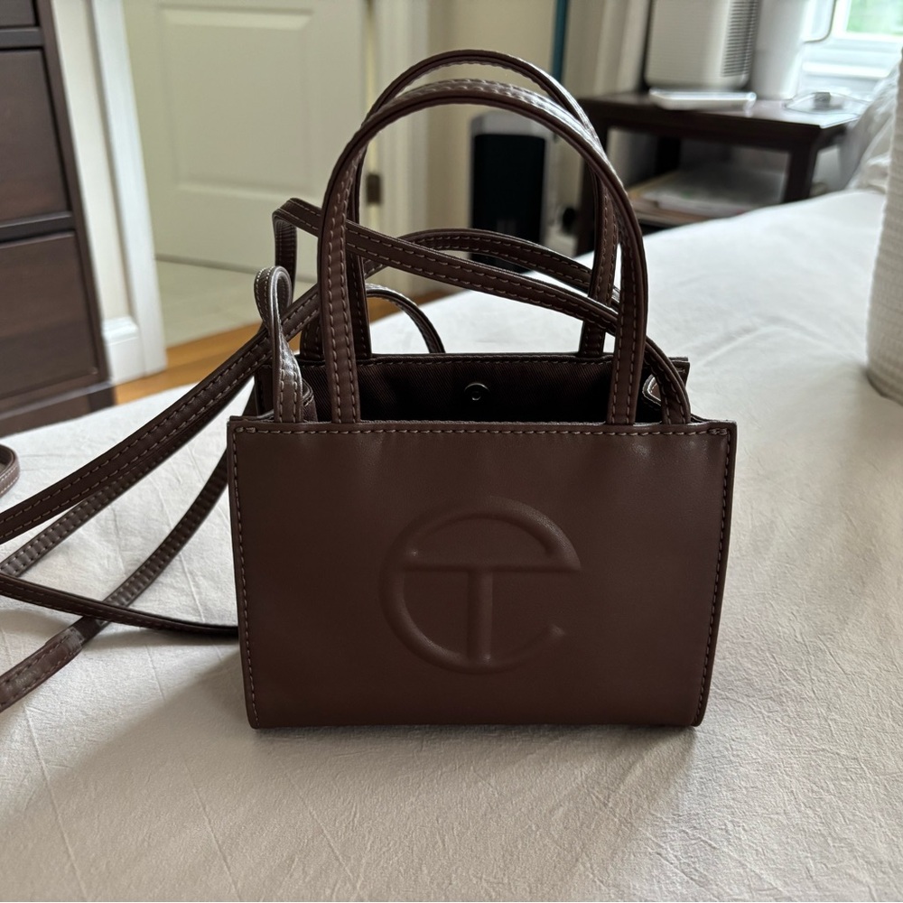Telfar Brown Mini Bag with Crossbody Strap